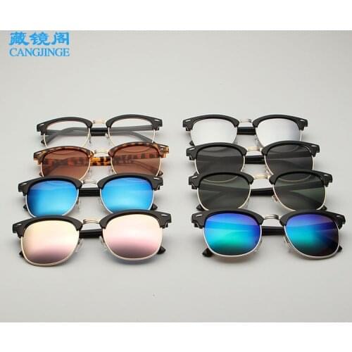 Retro Dazzle Color Sunglasses 3016 Color Film Reflective Mens Sunglasses Fashionable Womens Sunglasses Wholesale