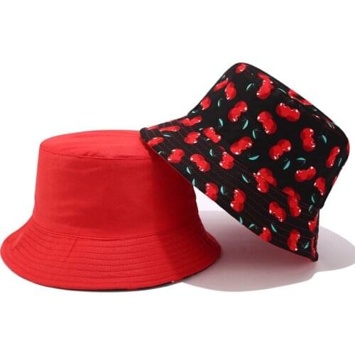 Unisex Bucket Cap fisherman Women Outdoor Reversible Cotton Double-sided Panama Hip Hop Hat Summer Sunscreen Hats Double-sided