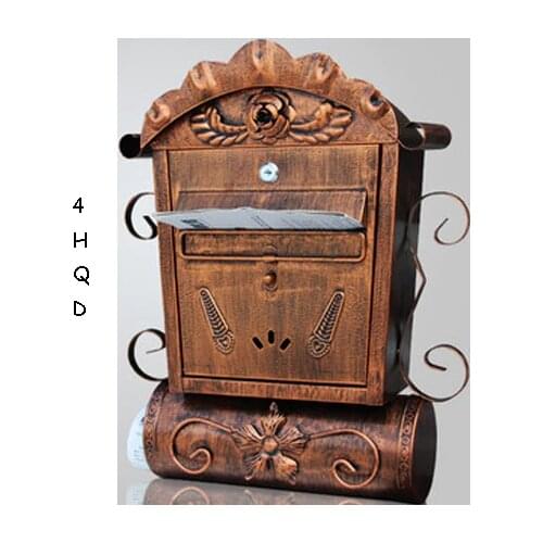 Luxury Handcraft Mailbox Rainproof Rural Home Retro Postbox With Lock Outside Decor Letter Box Rotating Newspaper Fashion New