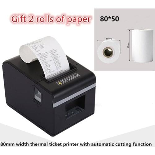 Gift 2 rolls of paper+ high-quality 80mm thermal Small ticket receipt printer automatic cutting printing USB or Ethernet port