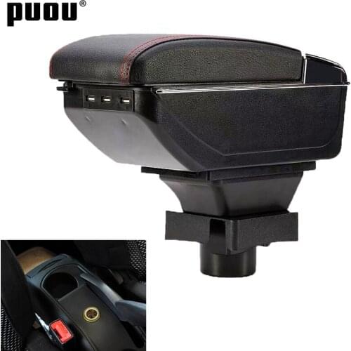 Armrest Box For Citroen C4 Hatchback 2004-2010 Rotatable PU Leather Central Store Content box with Cup holder ashtray USB Interf