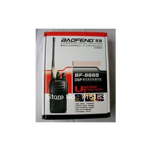 Portable radio Wholesale Baofeng BF-666S UHF 400-470MHz 16CH 5W two way radio portable ham mini walkie talkie Freeshipping