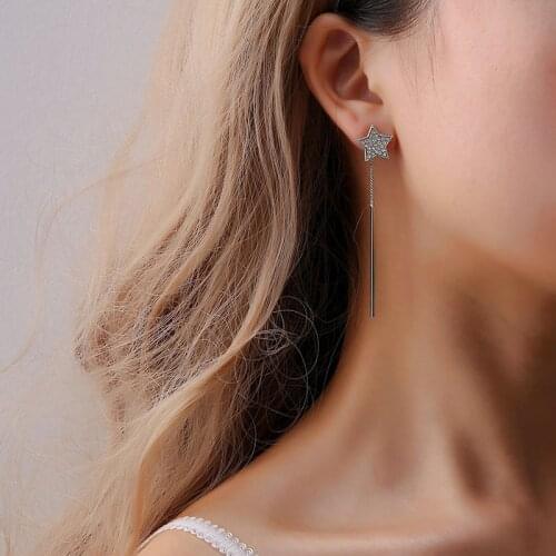 Pri Jin New Five Fashion Pointed Star Earrings Star Earrings Geometric Earrings Simple Versatile Net Red Women Popular Jewelry