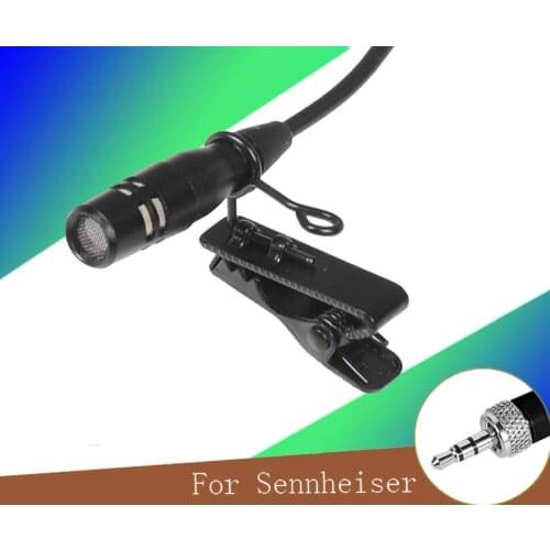Professional Condenser Cardioid Clip Lapel Lavalier Microphone for Sennheiser Wireless BodyPack Transmitter 3.5 mm Lockable
