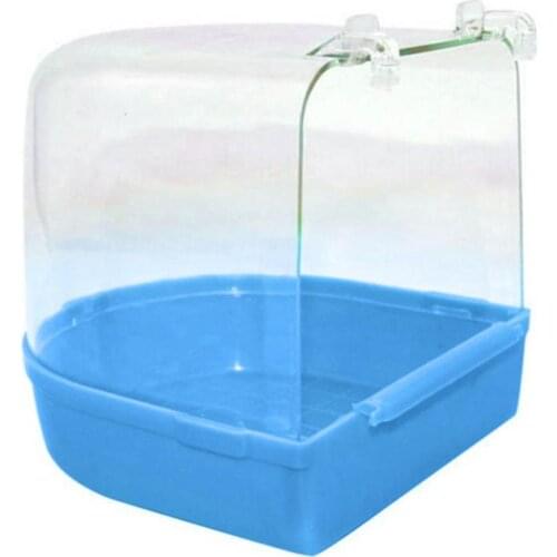 Pet Bird Parrot Transparent Bathing Tub Bathtub Shower Box Hanging Cage Decor