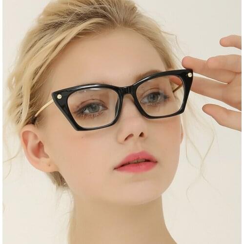 Transparent Square Cat Eye Glasses Frame Women Korea Brand Designer Myopia Nerd Glasses Vintage Spectacle Frames Black Eyewear