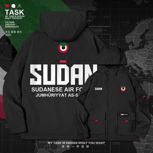 North Sudan Sudanese SDN men jacket hooded air force logo army fan mens casual coat Tactical Military printed autumn clothes