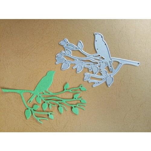 Hemere 2019 Craft Steel Metal Cutting Dies 107*68mm Branch bird Scrapbooking Embossing Die Cuts Stencil for DIY Decor Paper Card