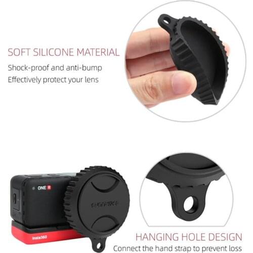 Silicone Lens Protective Cap For Insta 360 One R Leica One-Inch Wide-Angle Lens soft silicone material anti-fall dustproof