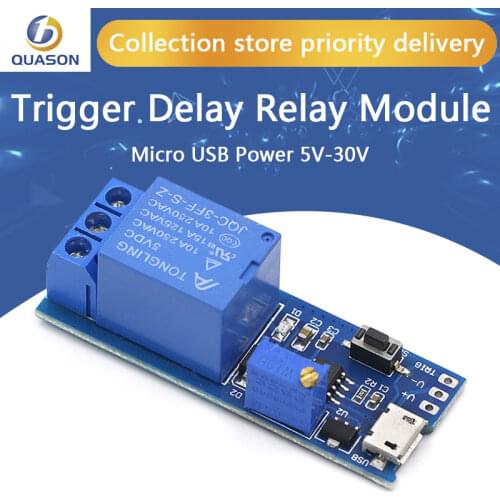 Smart Electronics 5V-30V Micro USB Power Adjustable Delay Relay Timer Control Module Trigger Delay Switch