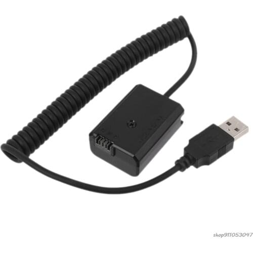 USB to NP-FW50 Dummy Battery Eliminator Power Supply Spring Cable for Sony A7A7RII A6500 A6400 A6300 A6100 A6000 Camera Dropship