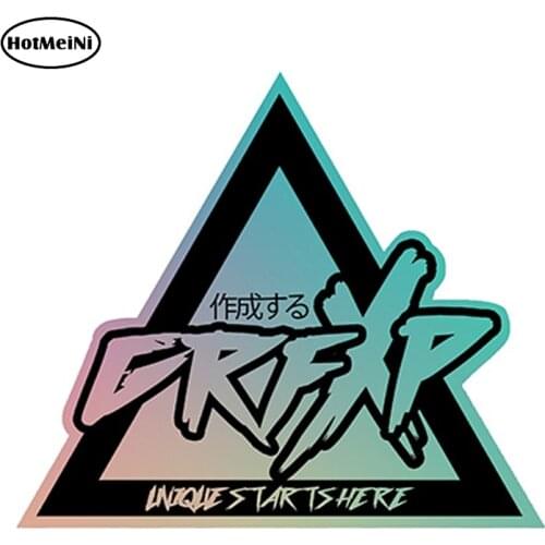 HotMeiNi 13cm x 13cm Unique Starts Here Iridescent Triangle Vinyl Sticker Car Styling Car Window Bumper Decal DIY Car Stickers