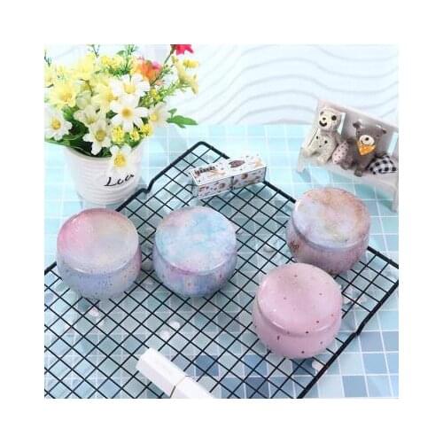 10Pcs Cookie Candy Iron Box Sealed Jar Candle Drum-shaped Jewelry Dampproof Container Rose Tea Pot Tin Trinket Party Supplies