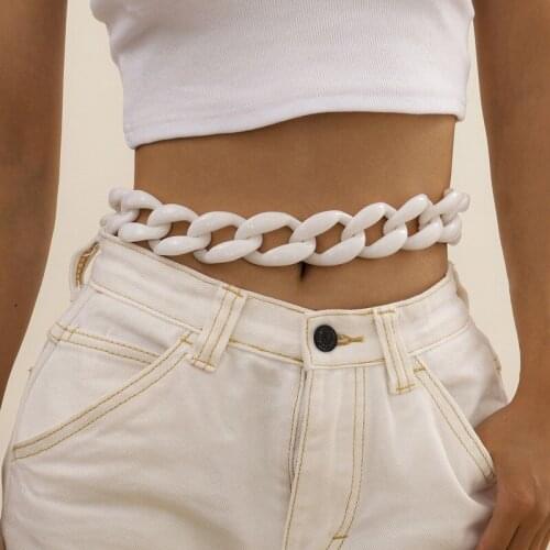 Woman Belly Chain Plastic Material Waist Accessories Vintage Thick Chains Punk Belt Trend Women Sexy Body Jewelry Decorations