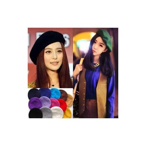 Wholesale Pure wool beret fashion gentlewomen princess cap christmas party gift ladys fashion accessories