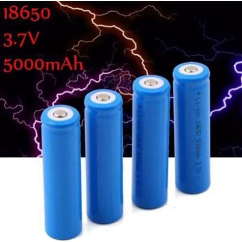 GTF 1pc 18650 Battery capacity 3.7V 5000mAh Li-ion Rechargeable to Lantern Yellow Flashlight Shell Battery