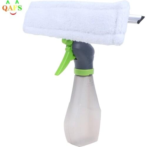 3 In 1 Spray Scraper Glass Brush Window Cleaner Wiper Squeegee Cloth Pad Kit