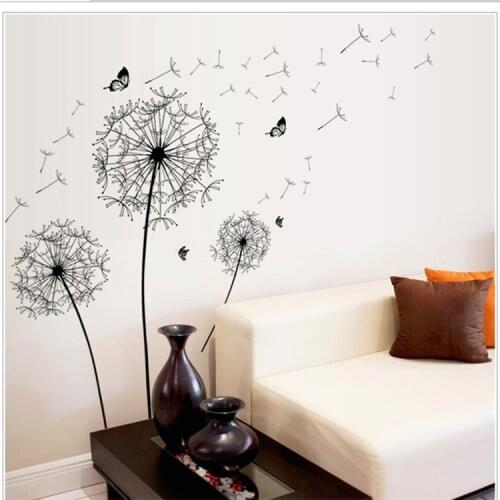 3d Dandelion Flowers Wall Sticker Tree Stickers Wallstickers for Kids Rooms Bathroom Decals Mural Retro Poster Brick Wallpaper