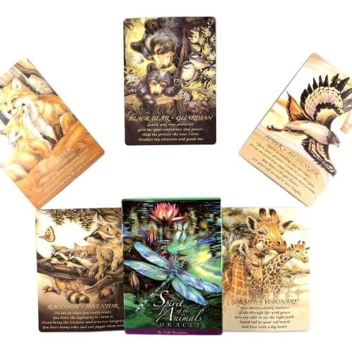 New High Quality Spirit Of The Animals Tarot Cards Fortune Guidance Telling Divination Deck Board Game With PDF Guidebook 44Pcs