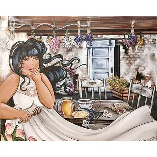 5D DIY Diamond Painting Full Square/Round Drill "Cartoon Woman" 3D Rhinestone Embroidery Cross Stitch Mosaic Home Decor