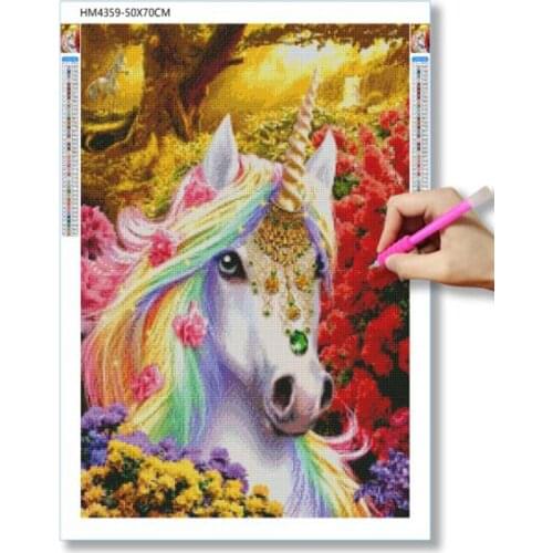 Unicorn Animal Horse Diamond Painted Square Round Diamond Embroidery 5D DIY Mosaic Set Home Decoration Handmade Gift