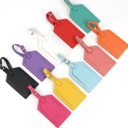 PU Leather Luggage Tag Travel Suitcase Name Address ID Baggage Label Address Holder Portable Boarding Tags Travel Accessories