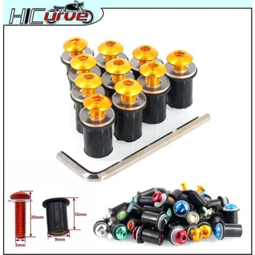 For YAMAHA TMAX 530 500 TMAX530 TMAX500 XP500 TDM900 5mm 10PCS Motorcycle Windscreen Windshield Bolts Screws Nut Fastener