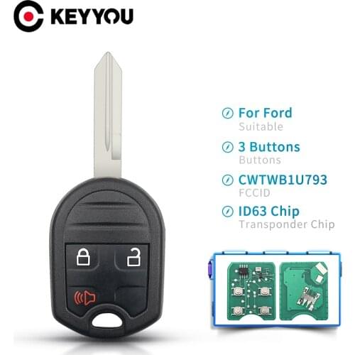 KEYYOU CWTWB1U793 3 Buttons Car Remote Key For Ford F150 250 350 2004 2005 2006 2007-2010 Smart Key 315Mhz 4D63 Chip Keyless