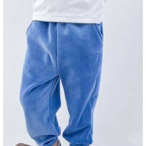 Mens winter new mens macaron candy color plus velvet sweatpants