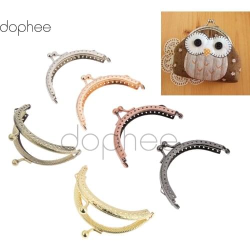 Dophee 5pcs 8.5cm Metal Purse Frame Handle Arch Kiss Clasp Lock For Clutch Bag Handbag Accessories