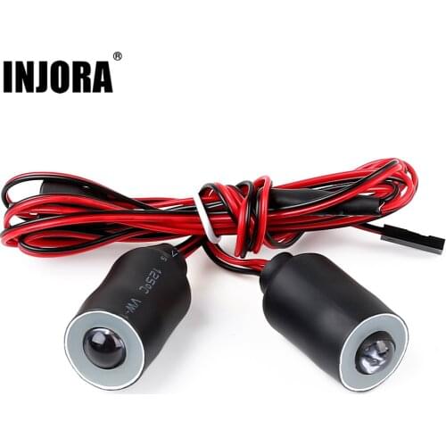 INJORA 1PCS RC Car 2-Modes 17MM LED Lights Headlight for 1/10 RC Crawler Car Axial SCX10 90046