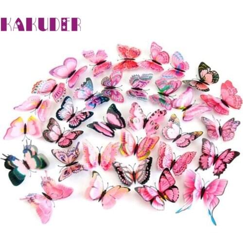 Kakuder Butterfly Wall Stickers Colorful 3D Butterflies bedroom living room Home Fridage Decor #10 2017 Gift Drop