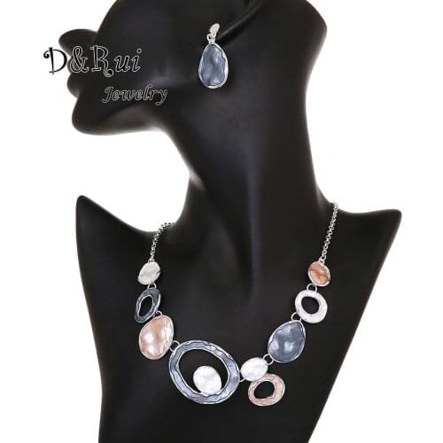 New Arrivals Charming Geometric Round Dangle Earrings and Necklaces Sets Women Necklace Party Exquisite Jewelry Set Accessories