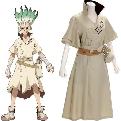 Anime Dr.STONE Cosplay Ishigami Senku Costume Uniform Dress Halloween Party Dresses