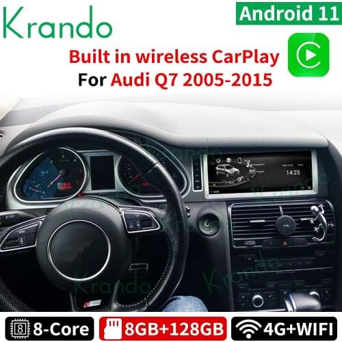 Krando Androidc 10.0 4G 64G 8 CORE 10.25'' Car Radio Multimedia Player for Audi Q7 2005-2015 Gps Navigation System