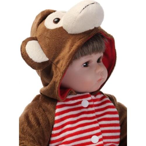 42CM NPK reborn baby girl dolls soft silicone cloth body real touch doll with clothes de silicone bonecas for bebe toys