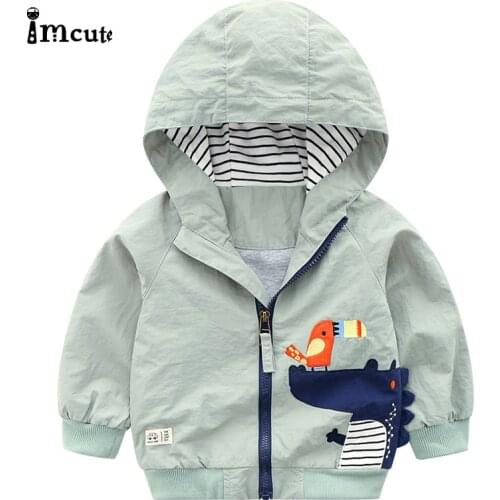Children Jackets Autumn Spring Kids Outerwear Coats Cute Dinosaur Cartoon Jackets for Boys Baby Boys Girls Windbreaker 2-6Y