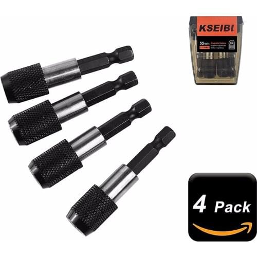 KSEIBI 181859 1/4-inch Quick Release Magnetic Screwdriver Bits Holder with Plastic box Pack of 4 Pieces