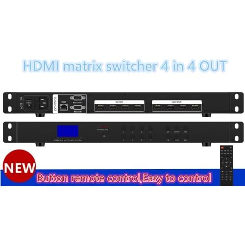 HDMI matrix switcher 4x4 out 3D video conference server HD switch controller digital monitoring decoding network audio video
