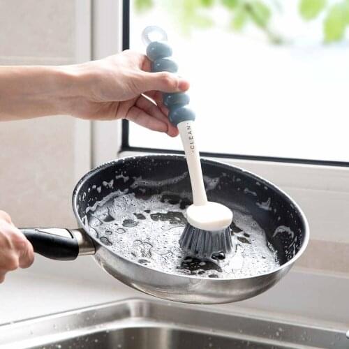 Multifunctional short-handled plastic stove cleaning brush, decontamination and pot washing, hanging kitchen appliances