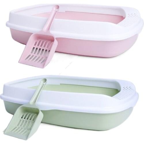 Pet Portable Cat Litter Bowl Toilet Bedpan Large Middle Size Cat Excrement Training Sand Litter Box with Scoop for Pets Kitty