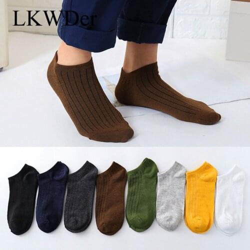LKWDer 10 Pairs Mens Socks Spring Summer Korean 8 Color Fashion Invisible Boat Socks Breathable Japanese College Style Sox Mieas