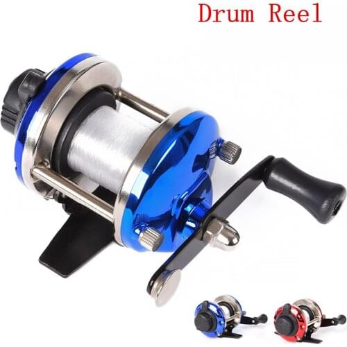 New Mini Metal Bait Casting Spinning Boat Ice Fishing Reel with 50M Fishing Line ,High Speed Fishing Drum Reel Right Hand