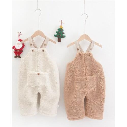 2020 New Kids Jumpsuit High Quality Thicken Lambswool Overalls for Boys Baby Girls Trousers 1 2 3 4 5 6 Years Toddler Baby Pants