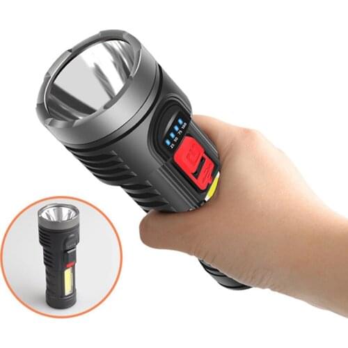 USB Rechargeable Flashlight Built in Batter with Charge Display Portable Lighting Long-Range Outdoor Strong Light Flashlight