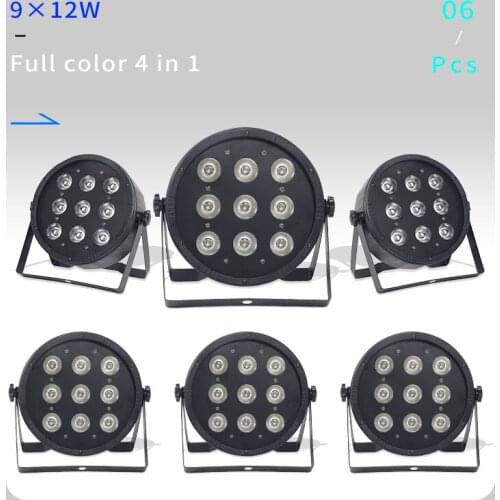 6pcs/lots 9x12W Flat LED Par Lights,9*12w RGBW 4IN1 PAR DMX512 control disco lights professional stage DJ equipment