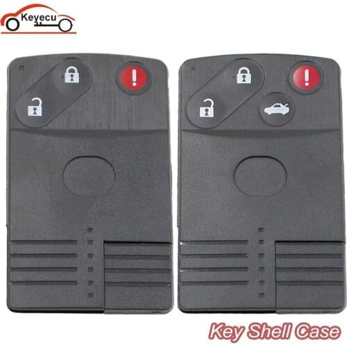 KEYECU Replacement Smart Card Remote Key Shell Case Fob 2+1 /3 /3+1/ 4 Button for MAZDA 5 6 CX-7 CX-9 RX8 Miata MX5