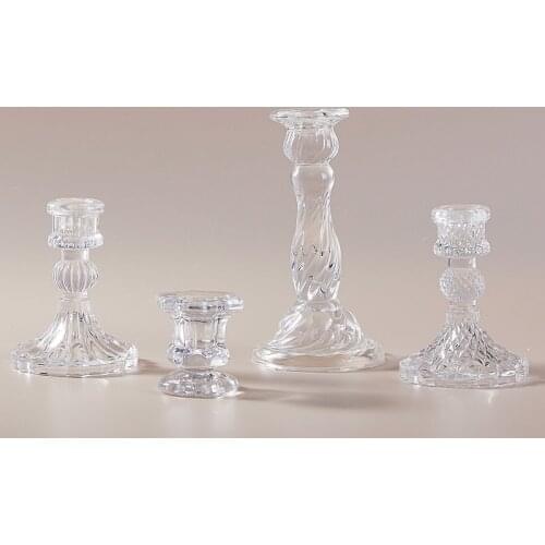 Glass Candle Holder for Wedding Pillar Candle Holders Glass Candle Stand Glass Flower Vase Decorative Candlestick Holder