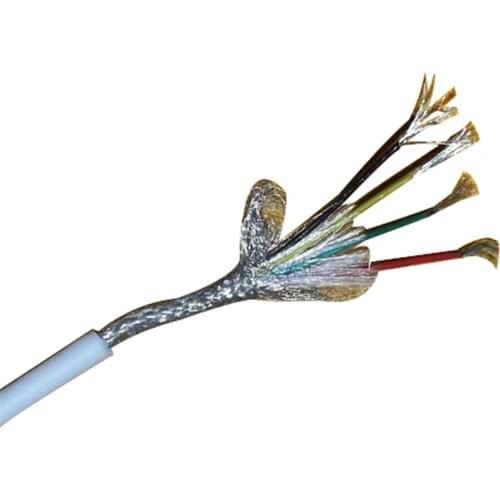 30awg Ultra-fine Silicone shielded wire medical flexible wire 4 core OD 2.4MM Braided shielded wire medical grade soft silicone