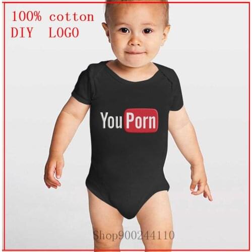 YouTube or YouPorn Youtuber black printed Baby Bodysuits 0-24 M Infant Baby Clothing Toddler Summer Short Sleeve Climbing Suit